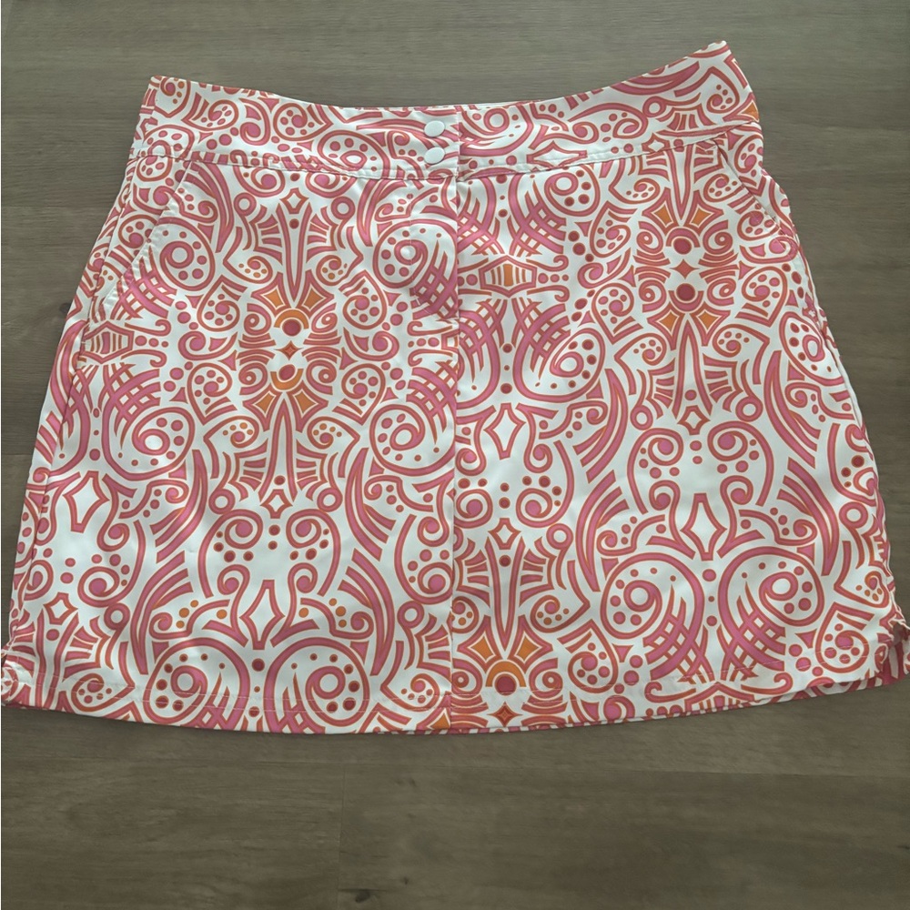 Size 10 Adidas orange and pink climacool gold skort